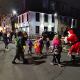 Santa welcomes the children