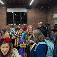 Crowds gather in Bullen Hall